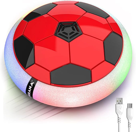 USB Rechargeable Battery Powered Hover Football Indoor Floating Hoverball Soccer Air Football Pro Original Made in India Fun Toy for Boys and Kids (Red)