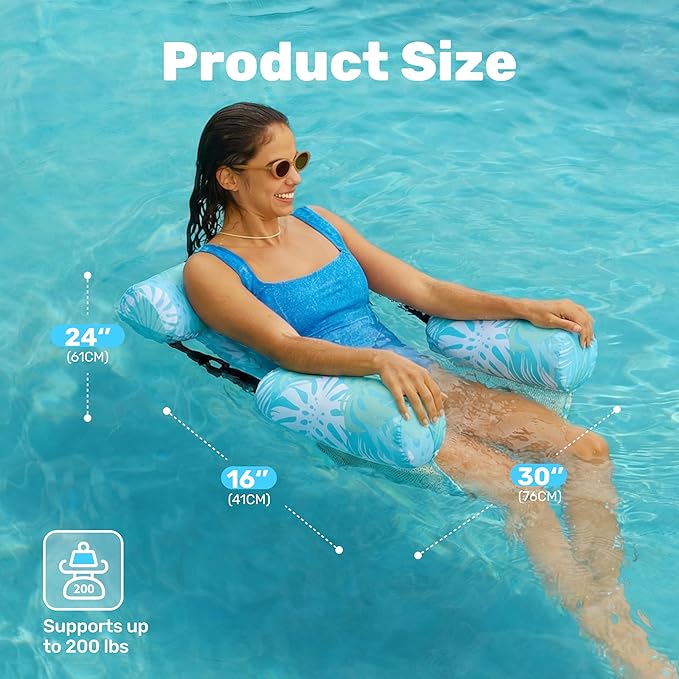 SLOOSH Inflatable Pool Floats Adult,2 Packs Floating Lounge Chairs,Blow up Pool Noodles for Adult Heavy Duty,Floating Chair for Party Summer Water Beach Lake Fun