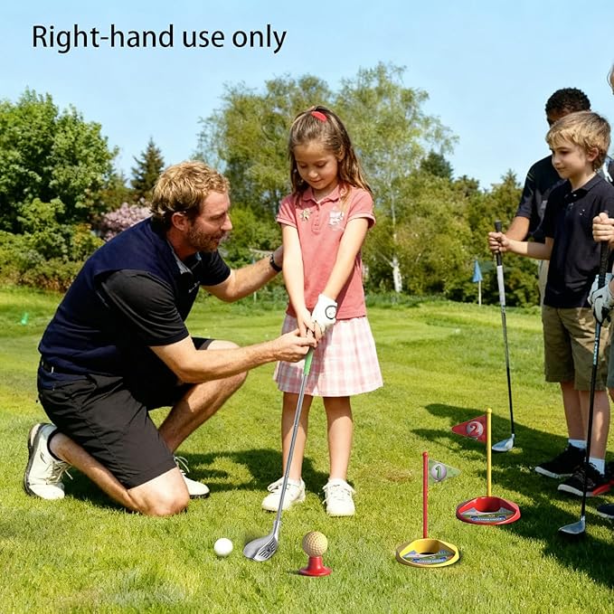 Kids Golf Clubs Set for Ages 3-8, Adjustable, Indoor & Outdoor, Golf Club Plastic, Gift for Boys and Girl