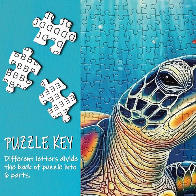 Sea Turtle Puzzle for Adults 1000 Pieces, Colorful Ocean Landscape Jigsaw Puzzle, Fish Sea Animal Marine Puzzle