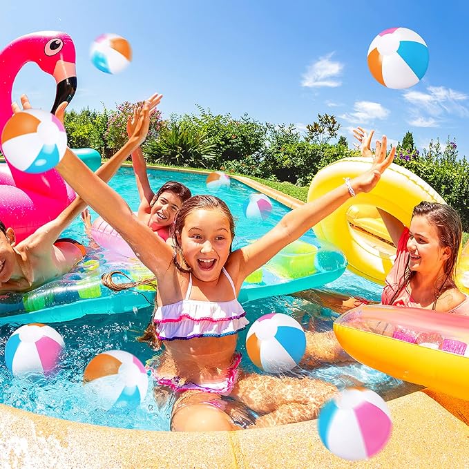 Zhanmai 100 Pack Inflatable Beach Balls 5 Inch Summer Beach Ball Pool Party Toy for Kids and Adults Blow Up for Party Favor Daily Game Toys Birthday Decorations (Cute Color)