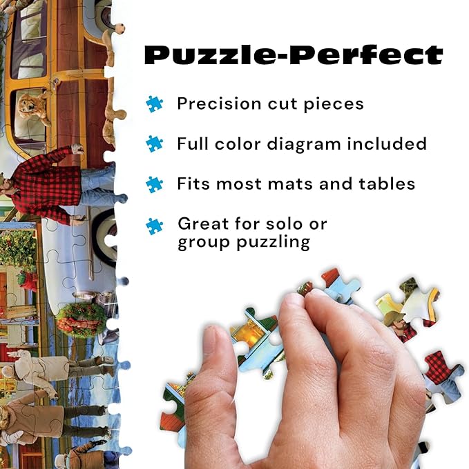 Buffalo Games – General Store At Christmas- 500 Piece Holiday Jigsaw Puzzle - Festive Puzzles for Adults – Precision-Cut Pieces, Winter Artwork, and Hours of Relaxing Fun