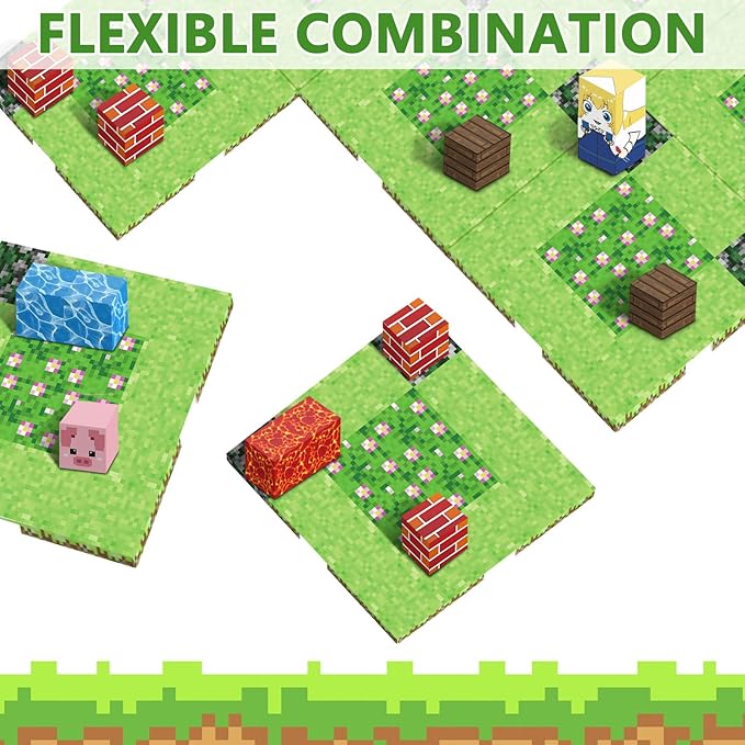 4PCS Baseplate for Magnetic Blocks, Magnetic Building Blocks Baseplate Magnet Toys for Kids Ages 4-8 8-12-Baseplate 4" x 4", STEM Building Toys Birthday Gifts for Boys Girls, Garden