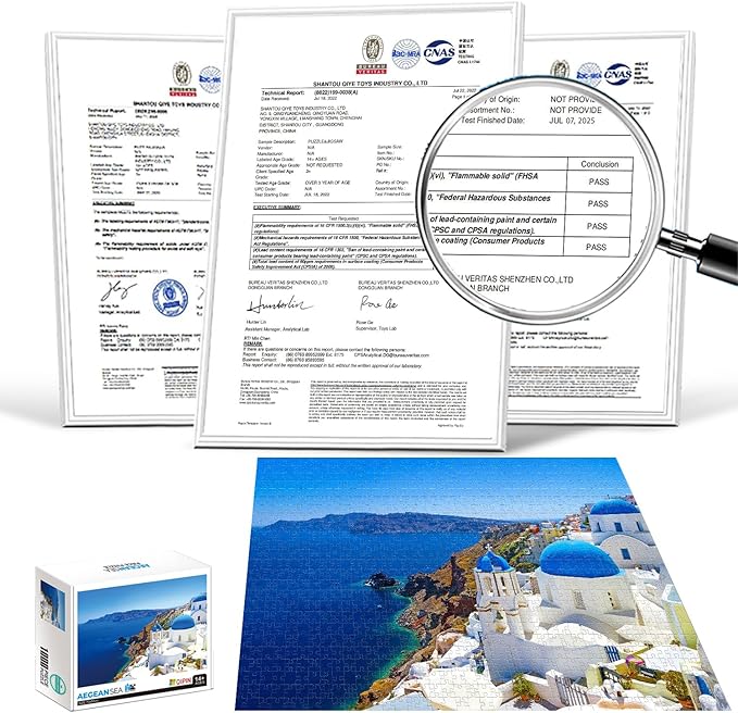 1000 Piece Jigsaw Puzzles for Adults Teens Kids - Fine Art Challenging, Aegean Sea 1000Pcs Puzzle, Family Game Gift, Size 27"x20"