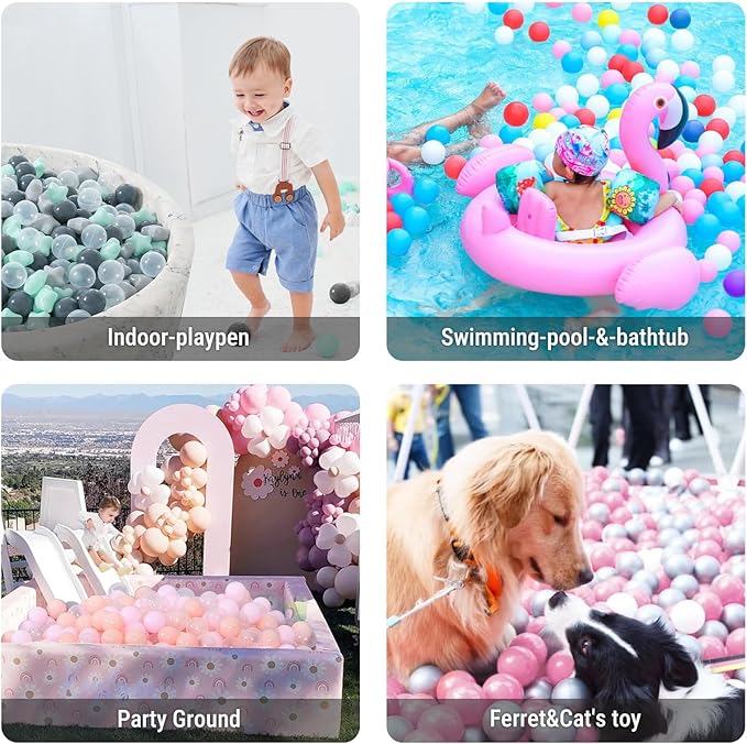 STARBOLO Star Ball Pit Balls - 100pcs Crush Proof Plastic Children's Toy Star Ball Ocean Balls for Birthday Parties Game Pool,2.2'' Balls and 2.55'' Stars