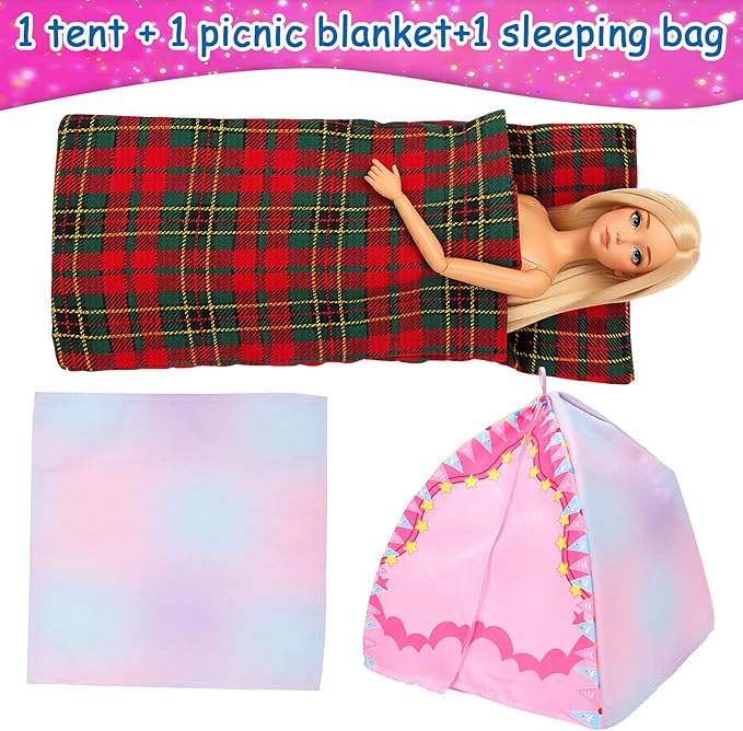 Miunana 33PCS Fashion Doll Winter Holiday Outfits & Accessories for 11.5" Dolls – Cozy Christmas Dresses, Coats, Hats, Bags & More