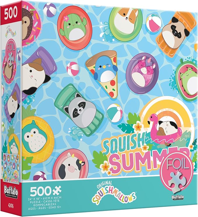 Buffalo Games - Squishmallows - Pool Party - 500 Piece Foil Jigsaw Puzzle