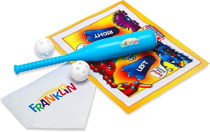Franklin Learn Your Stance Baseball Set- Perfect for Toddlers and Kids - Includes Bat and Balls - Improve Batting Skills - Outdoor Sports Baseball