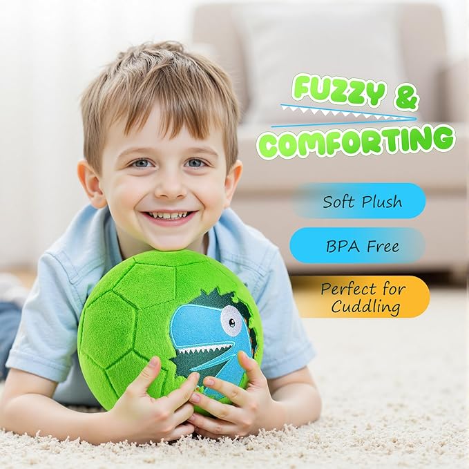 PlayZap Soft Ball for Toddlers & Babies - Small, Safe & Easy-to-Grip Kickball, Great Easter Basket Stuffer & First Birthday for Boys & Girls, Plush Indoor Soccer Toy for Ages 1-3 3-8
