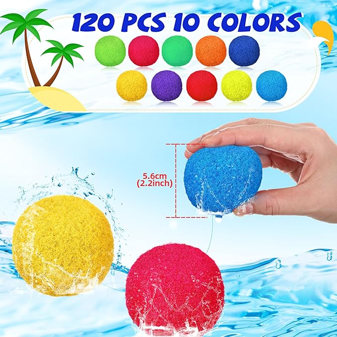 Reusable Water Balls, Reusable Water Balloons for Outdoor Games, Balls for Adults Summer Beach Ball for Pool and Backyard Fun