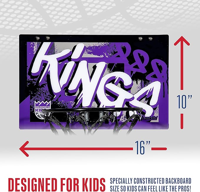 Franklin Sports NBA Team Over the Door Basketball Hoops - Kids Indoor Mini Basketball Hoop + Ball Set - NBA Fan Mini Hoops