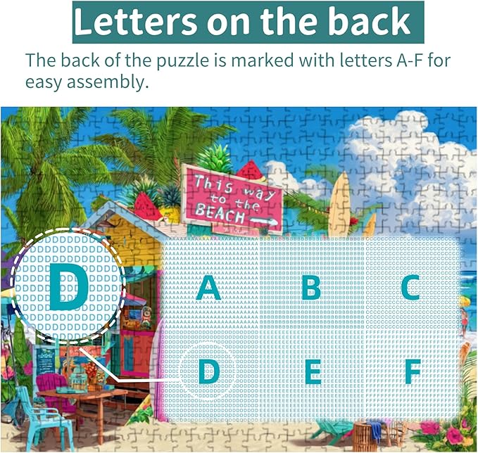 500 Pieces Jigsaw Puzzle for Adults Beach Shop Family Puzzle Game Funny Jigsaw Puzzle (Beach Shop, 500 Pieces)