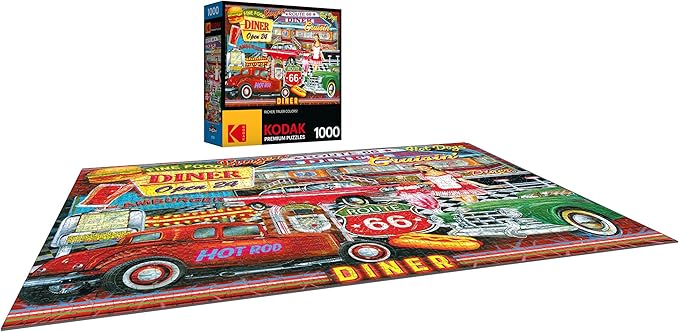 RoseArt - Kodak Premium - 50's Diner - 1000 Piece Jigsaw Puzzle for Adults
