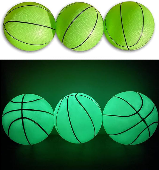 Toys+ 3 Pack! Inflatable Glow in The Dark Mini Basketballs Includes Pump and Needle Magic Shot Pro Mini Hoop Basketballs