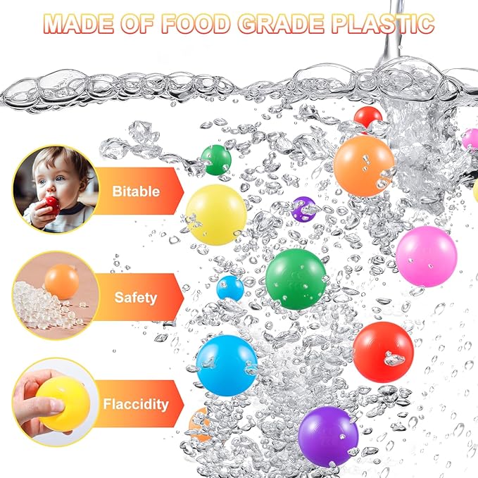 Clear Ball Pit Balls - Crush Proof Plastic Toy Balls for Boys and Girls
