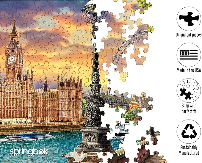 Springbok London Calling 500 Piece Jigsaw Puzzle for Adults - Travel Puzzle - Unique Cut Pieces - Made in USA