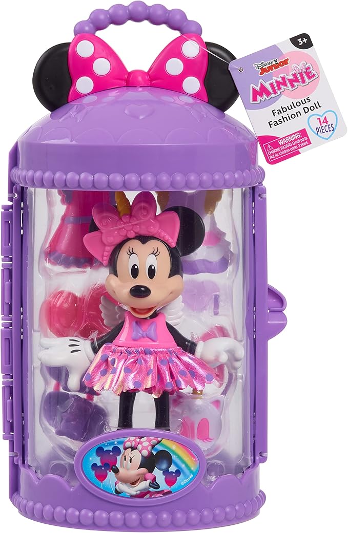 Disney Junior Minnie Mouse Fabulous Fashion Doll Unicorn Fantasy, 14-pieces, Pretend Play, Kids Toys for Ages 3 Up by Just Play