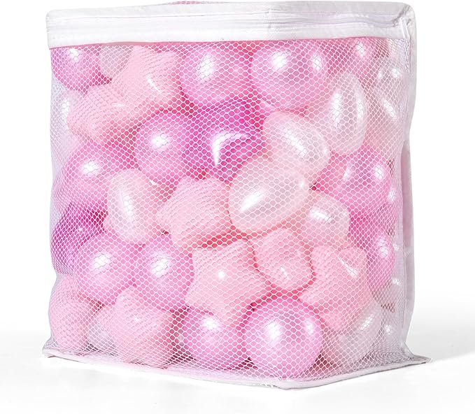 STARBOLO Star Ball Pit Balls for Toddlers -100 pcs Stars and Hearts for Kids Playpen BPA Free Crush Proof Plastic Balls for Baby Pool Party Banner, DIY Friendship Bracelet