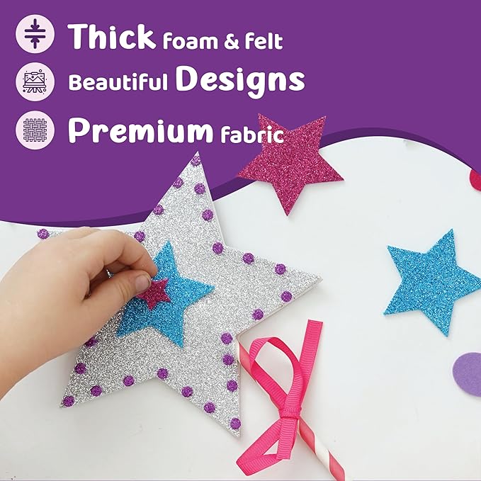 jackinthebox Princess Themed Arts and Crafts for Girls - Make a Cape, Tiara and Wand, Easter Gifts for Girls Ages 5 6 7 8 Years, 3 Craft Projects in 1 Box..