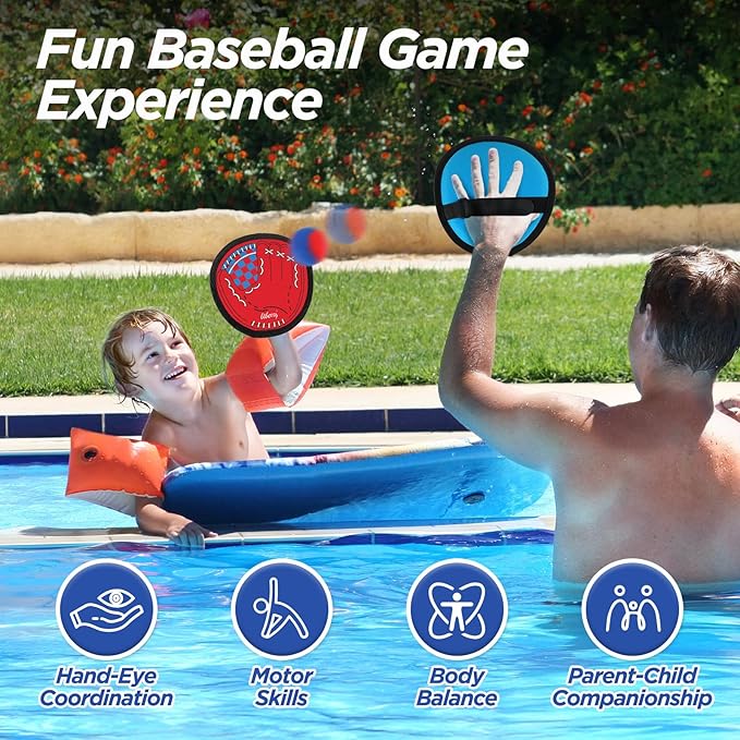Liberry Toddler Baseball Glove and Ball Set for Boys Girls 3–12, Toss and Grab Sticky Ball Game with Adjustable Mitts, Kids Sports Toy Gift for Outdoor Indoor Family Play