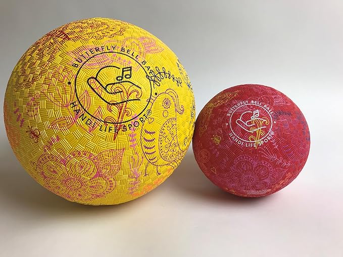 Handi Life Sport | Little Butterfly Bell Ball | Lightweight Audible Ball with Inflatable Rubber & Tactile Grip| Therapy & Recreation | Adaptive Sports
