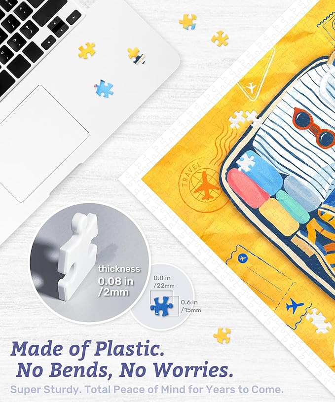 PieceRelax Plastic Jigsaw Puzzles for Adults 1200 Pieces - Veronique Oodian - Tropical Paradise Most Satisfying Table Games and Gifts No Puzzle Mat Required [H3569]