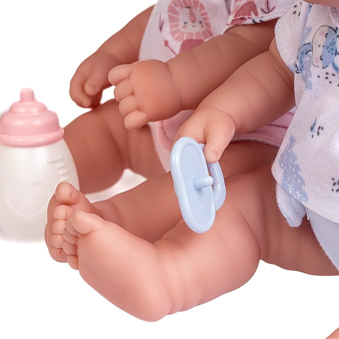 Berenguer Boutique Realistic La Newborn 12.5" Washable Vinyl Twins | Blue and Pink Themed Gift Set with Reusable Diaper, Caps, Shirts, Pacifier, Bottles and Birth Certificate - JC Toys