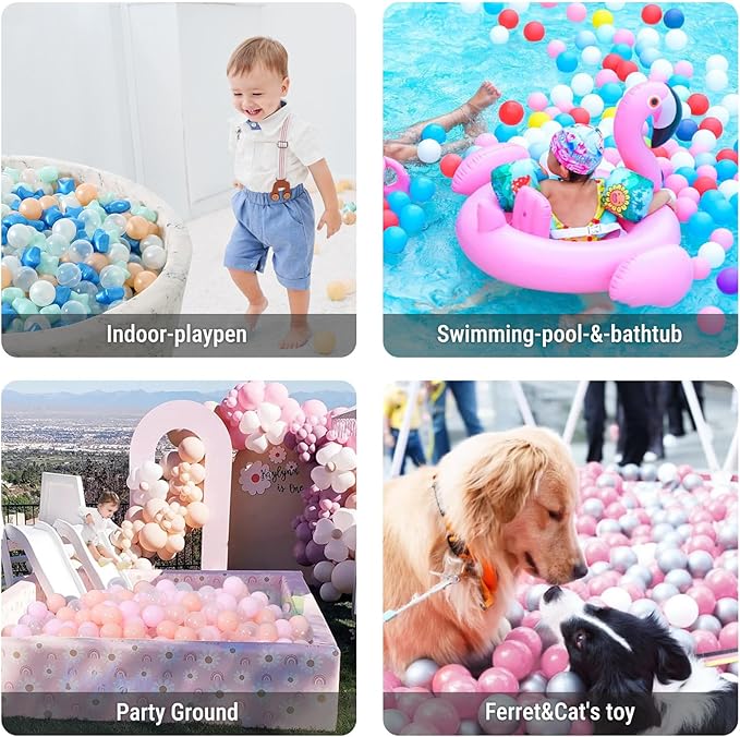 STARBOLO Ball Pit Balls - 100pcs Crush Proof Plastic Star Balls Children's Toy Balls Macaron Ocean Ball for Birthday Party Tent Games Pool