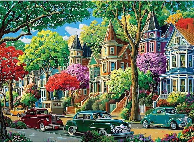 500 Piece Puzzle for Adults,Urban Street Jigsaw Puzzle for Adults Elderly, Birthday Party for Family, Funny Puzzle, Challenging Games 20.5×15 in