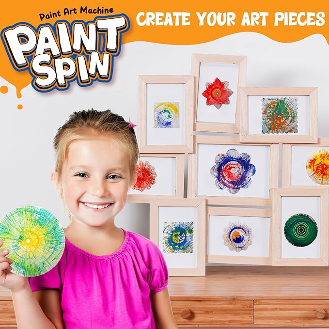 Spin Art Machine for Kids, Paint Spinner Arts and Crafts Kit with 7 Washable Paints & 36 Art Boards, Painting Art Kits for Boys Girls Ages 4 5 6 7 8 9 10 11 12, Birthday Gift Purple
