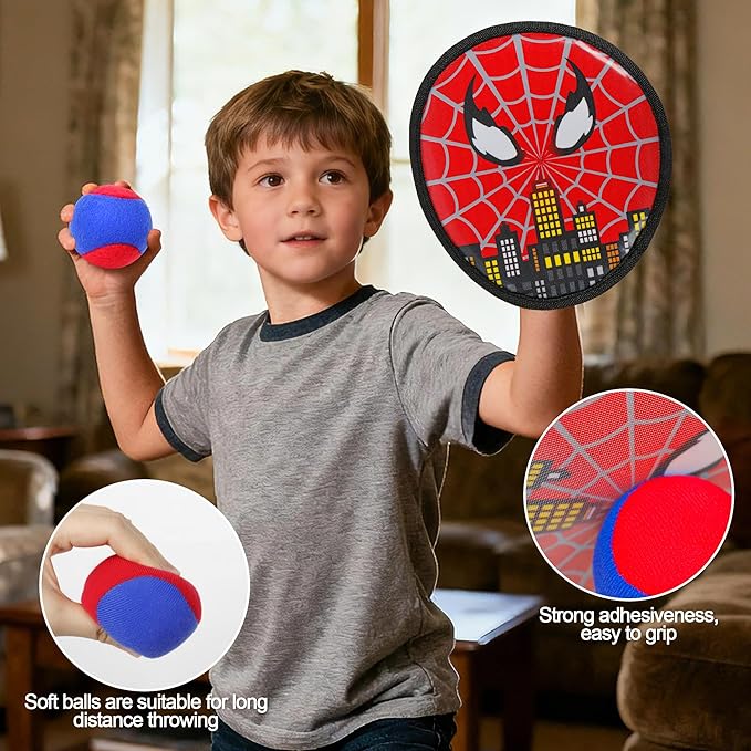 Toss and Catch Ball Game for Kids, 2 PCS Beach Outdoor Toys Set, Toddler Baseball Glove & Catch Ball Toy for Yard Beach Camping Birthday for 3 4 5 6 7 8-12 Year Old Boys Girls
