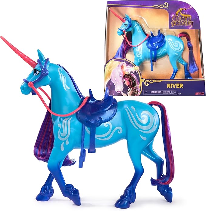 Unicorn Academy, River with 2 Riding Accessories, 11”, Compatible with Isabel, Dolls & Unicorn Toys for Girls Ages 4 and up