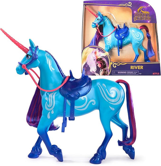 Unicorn Academy, River with 2 Riding Accessories, 11”, Compatible with Isabel, Dolls & Unicorn Toys for Girls Ages 4 and up