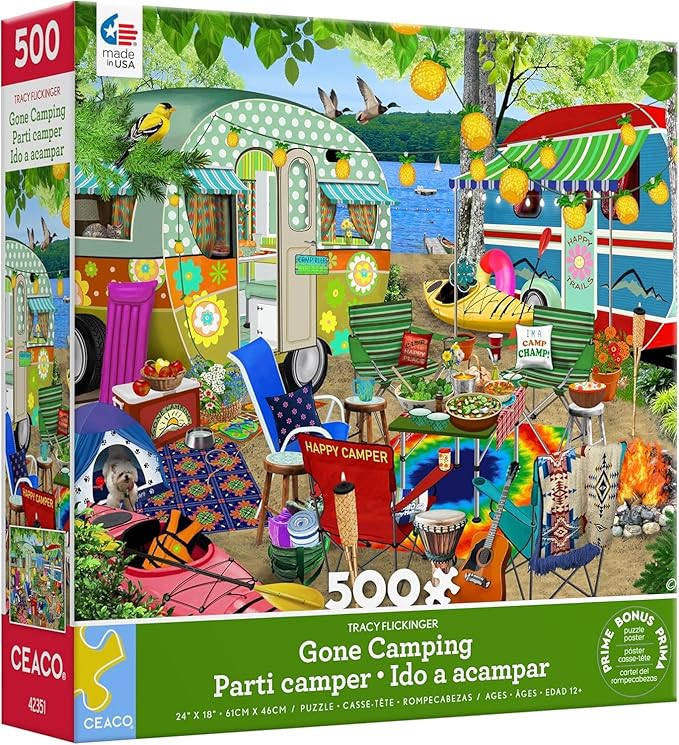 Ceaco - Tracy Flickinger - Gone Camping - 500 Piece Jigsaw Puzzle