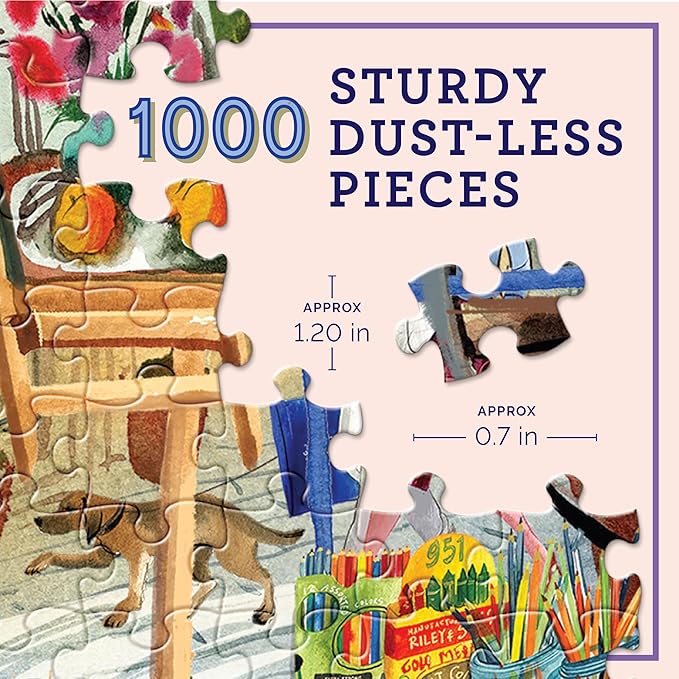 eeBoo 1000 Piece Puzzle - Artist Provisions Jigsaw Puzzle for Adults, Square 23" x 23" Made with Recycled Board & Vegetable-Based Ink