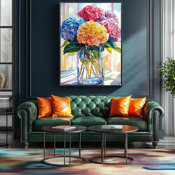 Blueforest 500 Piece Puzzles for Adults, Colorful Hydrangeas Puzzle for Adults, Hard Challenge Art Jigsaw Puzzles, for Gifts Halloween Birthday Party Family, 23 * 15 inchches inch Dust Free