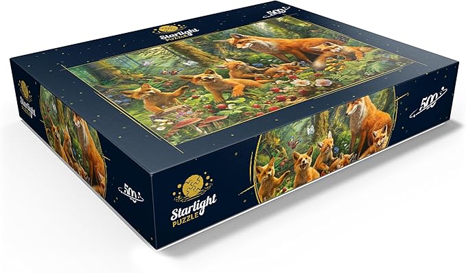 MyPuzzle Fox Family - Premium 500 Piece Jigsaw Puzzle for Adults