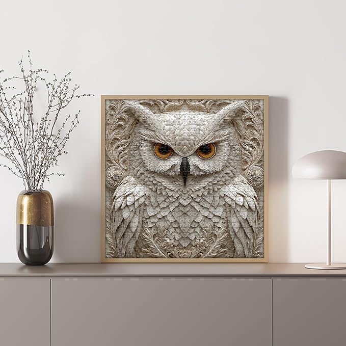 Owl Puzzles for Adults 1000 Pieces, Nature Animal Bird Unique Carved Art Puzzles, Impossible Hard Challenge Jigsaw Puzzle
