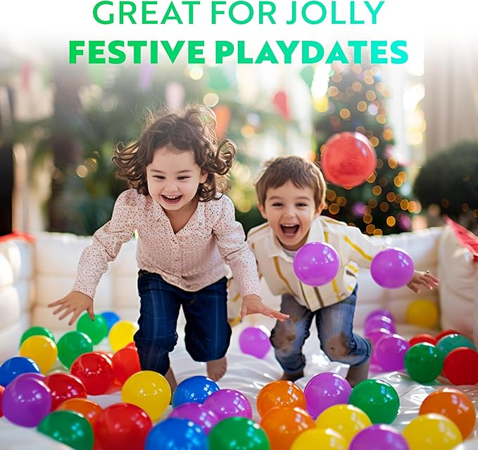 Playz Soft Plastic Mini Ball Pit Balls 50 Count - w/ 8 Vibrant Colors - Crush Proof, No Sharp Edges, Non Toxic, Phthalate & BPA Free for Baby Toddler Ball Pit, Play Tents & Tunnels Indoor & Outdoor