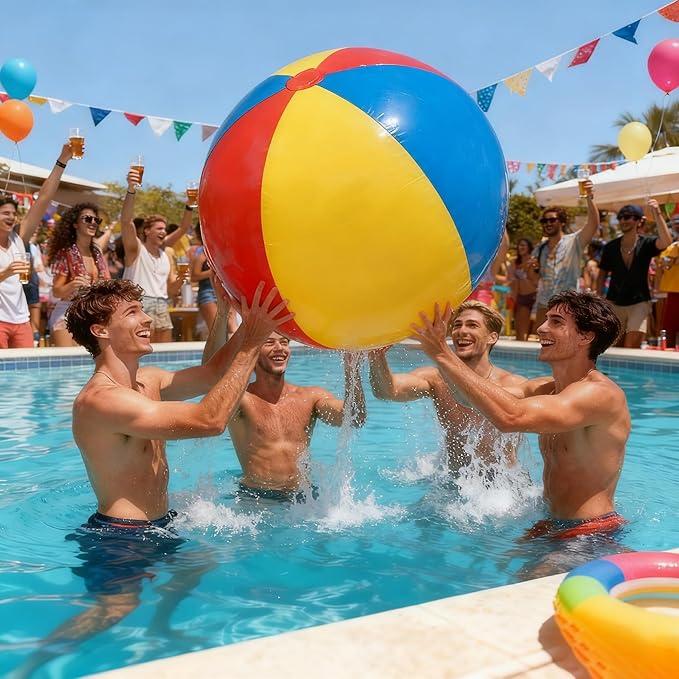 39"/59"/78" Giant Beach Balls, Inflatable Beach Ball, Beach Balls for Adults, for Summer Beach Parties, Music Festival and Festival Decorations