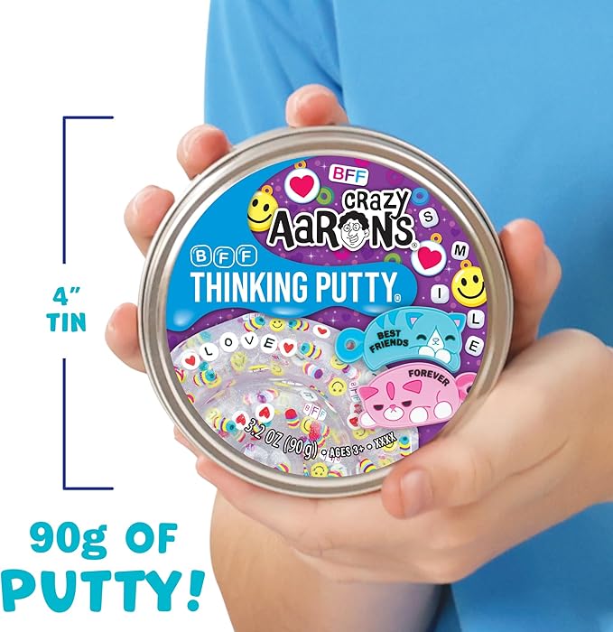 Crazy Aaron's Thinking Putty® - BFF - Sensory Putty for Kids and Grown ups in a 4" Tin - Creative and Endless Fun, Stress Relief Therapy Toys, Never Dries Out - Made in USA