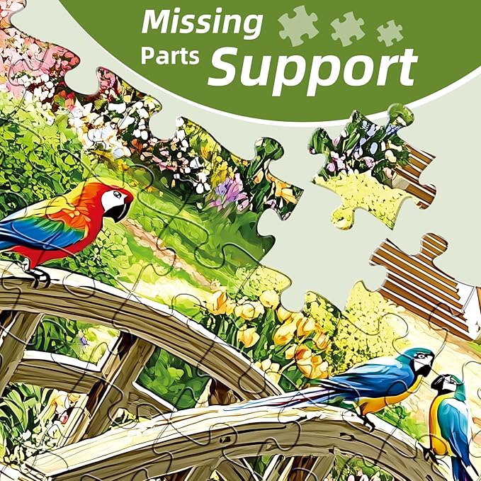 Puzzles for Adults 500 Pieces,Charming Lakeside Church Puzzle for Adults,Beautiful Flower & Parrot Jigsaw Puzzles for Seniors,Puzzles for Family Game Nights & Holiday Party Gifts,20.5x15 in