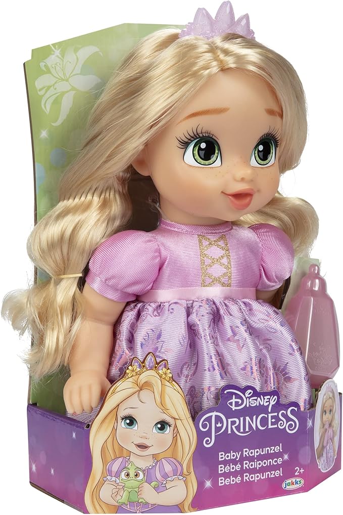 Disney Princess Rapunzel Baby Doll with Baby Bottle & Tiara