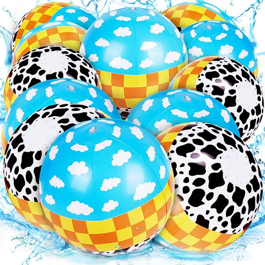 12 Pack Spider Theme Beach Ball 7.87" Inflatable Beach Balls for Summer Water Pool Games Blue and Red Spider Web Birthday Party Decorations Favors Under The Sea Party Decorations