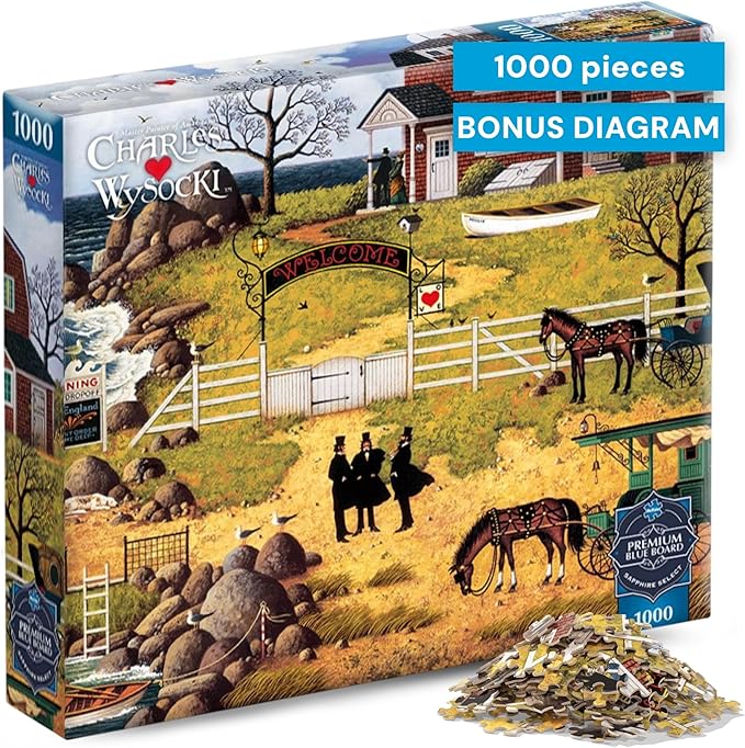 Buffalo Games - Sapphire Select - Charles Wysocki - Formulating the Plan - 1000 Piece Jigsaw Puzzle – Challenging & Fun – Blue Core Puzzle Board – Giftable Display Box - Full Size Poster Included
