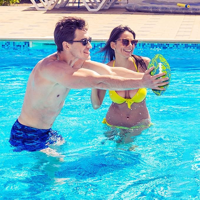 Jasonwell Waterproof Football Pool Toys - Strong Grip Soft Football for All-Weather Play Pool Games Beach Toys Water Footballs Outdoor Sports Toy Christmas Birthday Gifts for Kids Boys Teens Adults