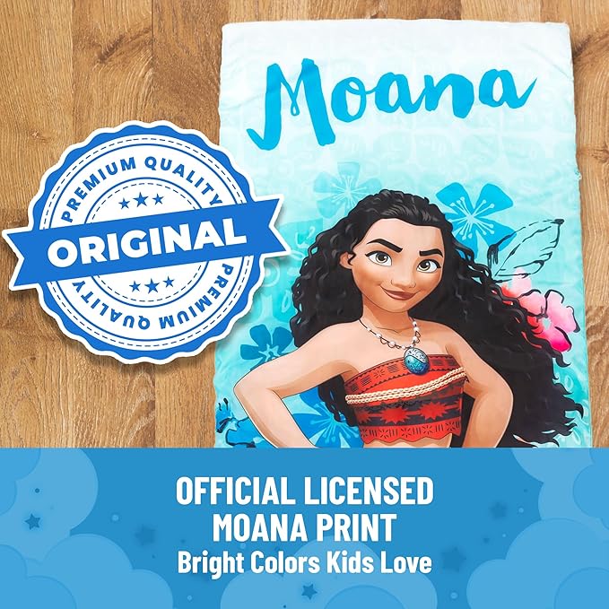 Jay Franco Disney Moana Tropical Slumber Sack - Cozy & Warm Kids Lightweight Slumber Bag/Sleeping Bag (Official Disney Product)