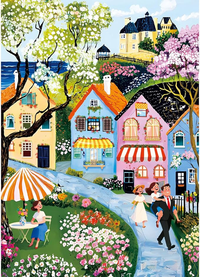 Jigsaw Puzzles for Adults 1000 Pieces, Interlock Perfectly No Dust, Impossible Difficult Hard Fun 1000 Piece Jigsaw Puzzles for Adults-1:1 Poster-Village Stroll