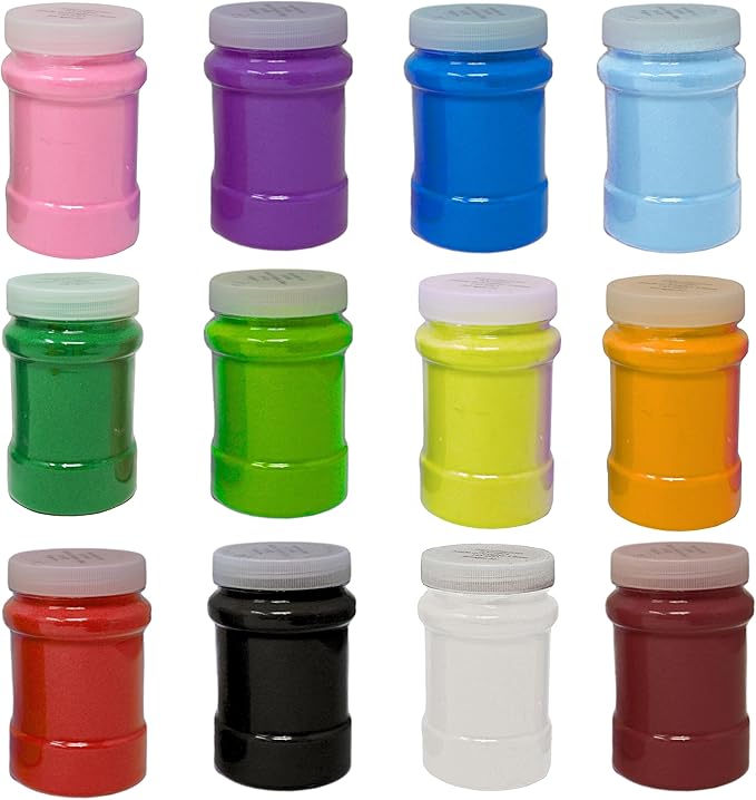 16.5 Lb (12 Pack) Colored Sand for Crafts, 22 oz Each,12 Sand Art Colors Non-Toxic Craft Sand Colored with Storage Container, Non Toxic Spring Summer Teachers Classroom Supplies Tool Sands for Kids