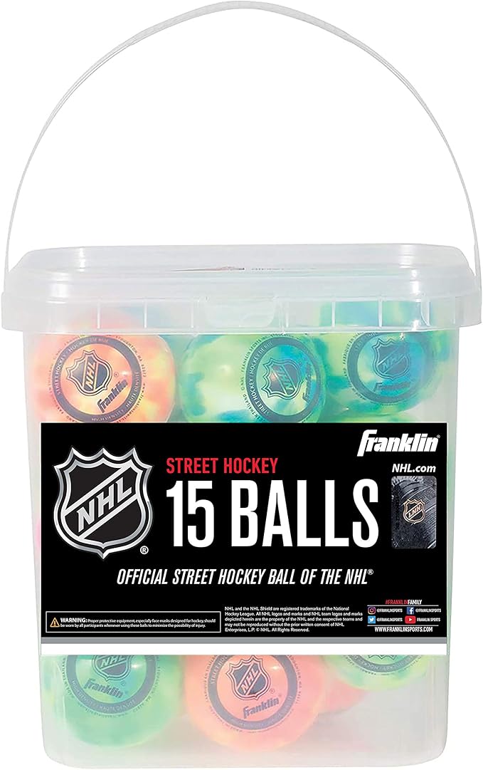 Franklin Sports NHL Street Hockey Balls - No Bounce Outdoor Street + Roller Hockey Balls - Official Size for Youth + Adult Street Hockey - Assorted Colors - 1, 2, 3, and 15 Bulk Packs